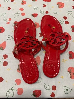 Tory Burch Red Patent Miller Sandals